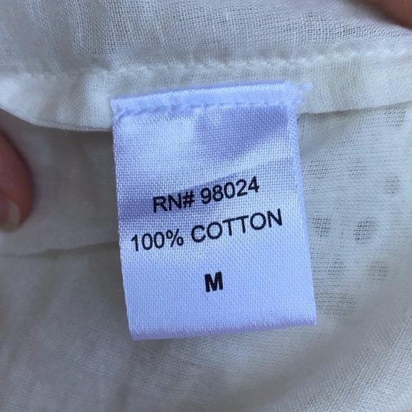 NWT Love the Label Womens Eyelet Ruffle Sleeve Tiered Dress Ecru Medium - Picture 12 of 15